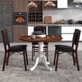thumbnail image 2 of Costway 4-Person Dining Table Wooden Kitchen Table with Solid Rubber Wood Frame for Kitchen White&Walnut, 2 of 10