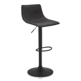 thumbnail image 1 of Bouclair Tabouret de Bar Réglable en Similicuir Texturé Noir et Métal, 1 of 10