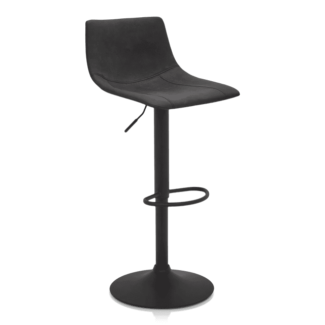 Bouclair Tabouret de Bar Réglable en Similicuir Texturé Noir et Métal