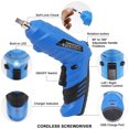 thumbnail image 2 of 47 in 1 Cordless Screwdriver, Portable Cordless Drills, 3.6V Rechargeable Electric Screwdriver Kit, Dual Position Handle with USB Cable LED Light for Home Office DIY Tools, 2 of 7