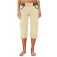 thumbnail image 1 of Timegard Womens Cargo Capri Pants Elastic Waisted Drawstring Cinch Bottom Hiking Crop Pants with Pockets, 1 of 6