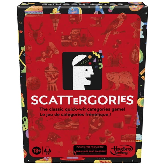 Jeu Scattergories classique, jeu de groupe pour ados et adultes, à partir de 13 ans, jeu de société pour 2 joueurs et plus