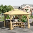 thumbnail image 2 of Outsunny 10' x 10' Patio Gazebo, Outdoor Gazebo Canopy, Beige, 2 of 10