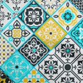 thumbnail image 1 of oneOone Polyester Lycra Dark Teal Blue Fabric Abstract Traditional Craft Projects Decor Fabric Printed By The Yard 56 Inch Wide, 1 of 4