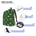thumbnail image 3 of Vsdgher green Christmas Element Print Canvas Backpack Travel Rucksack Unisex Knapsack 15.7/17.7Inch Laptop Backpack for Work,College-Medium, 3 of 5