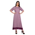thumbnail image 1 of Moomaya Robe Kurti Tunique Longue Ligne A pour Femmes, Manches au Coude, Kurti Décontractée Imprimée, 1 of 5