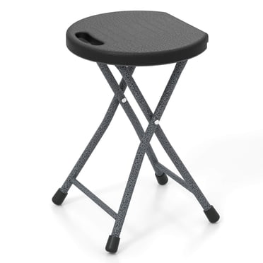 Gymax Tabouret Pliant de 18 Po H, Chaise de Camping Portable et Pliable avec Poignée Intégrée