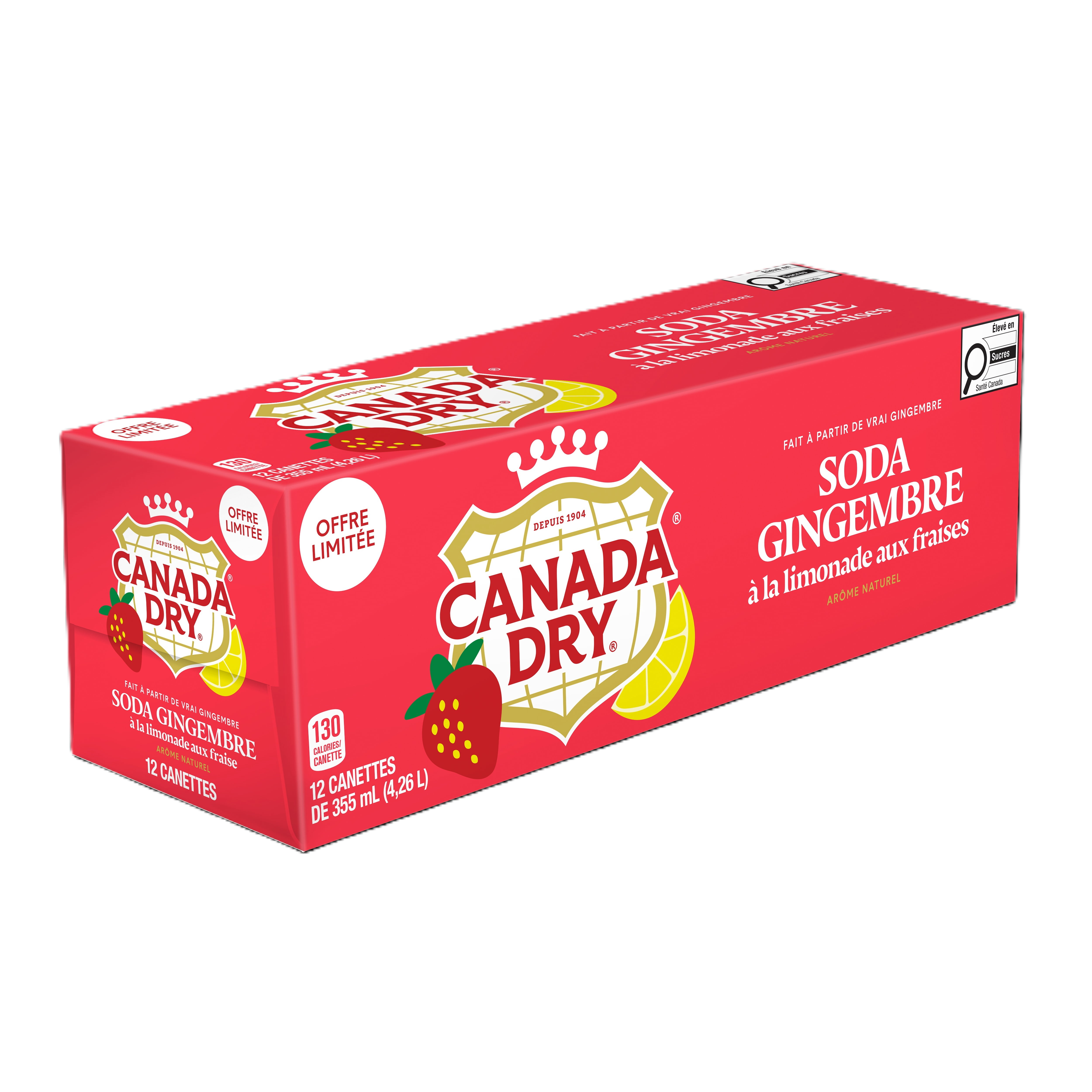 Soda gingembre à la limonade aux fraises Canada Dry 