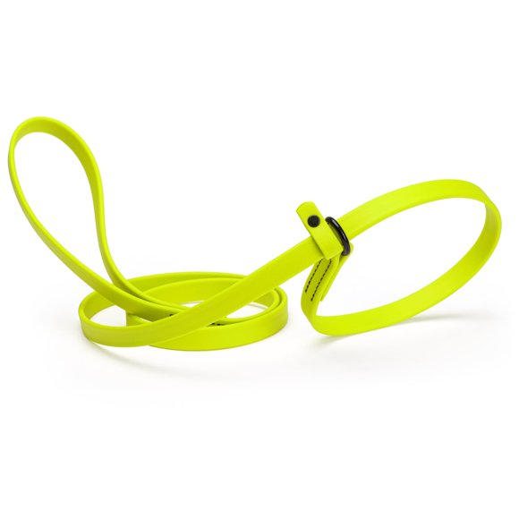 Dogline Biothane Slip Dog Leash - for Small Medium and Large Dogs - Odor Free Slip Lead Heavy Duty and Durable Material Kennel Lead - Safety Yellow - 5ft L x 3/8in W