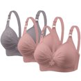 thumbnail image 2 of Bras for Women, 3PCS Womans Printing Gathered Together Large Size Daily Bra Underwear No Rims, 2 of 9