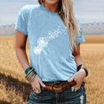 thumbnail image 2 of Short Sleeve T Shirt Womens Solid Color Women Print Solid Color  Neck Top Short Sleeve T-Shirt, 2 of 6