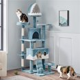 thumbnail image 3 of Yaheetech Ocean-Themed Cat Tree Tower with 2 Condos, 2 Perches, Scratching Posts, Blue/White, 3 of 7