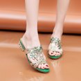 thumbnail image 1 of Styesk Womens Sandals Women's Summer New Rhinestone Color Diamond One Line Thick Sole Fashion Wedge Sandals, 1 of 8
