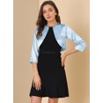 thumbnail image 2 of INSPIRE CHIC Boléro Cardigan en Satin Uni Élégant pour Femme, Ouvert à l'Avant, Manches 3/4, 2 of 6