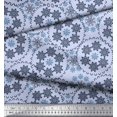 thumbnail image 2 of Soimoi polyester Crepe Fabric Snowflake Artistic Printed Fabric 1 Yard 42 Inch Wide, 2 of 3