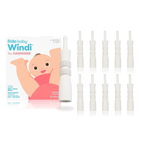 Frida Baby Windi The GasPasser, soulagement naturel des coliques et des gaz, alternative aux gouttes de gaz pour nourrissons pour soulager l'estomac, 10 unités
