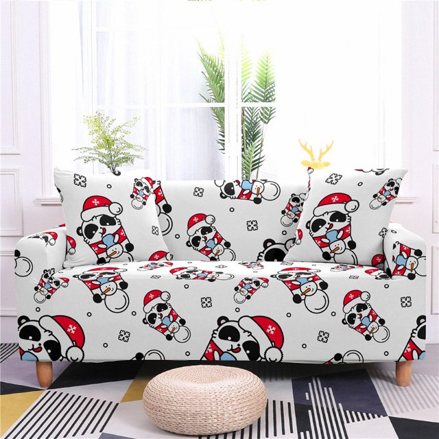 CHOK 2024 Christmas Printed Sofa Cover Reindeer Printed Elastic Couch Cover Machine Washable Christmas Theme Sofa Slipcover Sofa Slipcover for Living Room