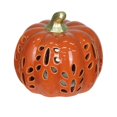 thumbnail image 3 of Orange Ceramic Pumpkin w/ Light, 3 of 5