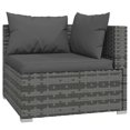 thumbnail image 3 of vidaXL Ensemble de Salon de Jardin 10 Pcs avec Coussins Rotin Poly Gris, 3 of 5