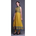 thumbnail image 3 of Bimba Kurti Longue Indienne à Motif Damassé « Goldenrod » pour Femmes, Tenue de Fête, Imprimée, Sans Manches, Robe Anarkali Kurti, Très Grand, 3 of 6