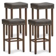 thumbnail image 1 of Gymax 4PCS 29.5'' Bar Stool Set Counter Height Saddle Stools with Rubber Wood Frame, 1 of 10