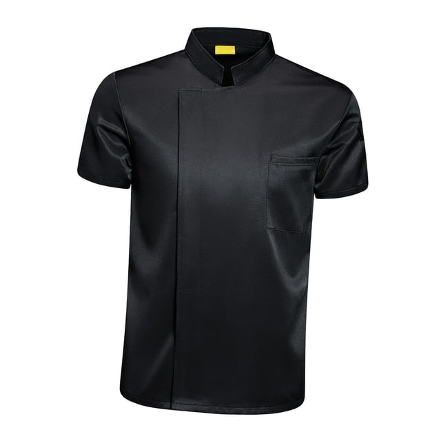 Veste de Chef à Manches Courtes pour Restaurant Boulangerie Noir TTTTG