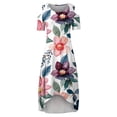 thumbnail image 3 of TopLLC Robes d'Été pour Femmes Grande Taille à Manches Courtes Robes Maxi à Fleurs Robe de Soirée à Épaules Dénudées avec Poches Robe Formelle Femme, 3 of 5