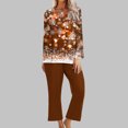 thumbnail image 2 of Pisexur Pyjama de Noël pour Femmes Ensemble Deux Pièces Tendance des Fêtes Imprimé Flocon de Neige Pyjamas de Noël Décontractés Manches Longues Col Rond Hauts Pantalons de Pyjama Tenue de Nuit, 2 of 5