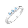 thumbnail image 2 of Bague Empilable pour Femme en Forme de Petit Larimar Rond en Argent Sterling 925, Bijou Délicat, 2 of 3
