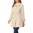 thumbnail image 4 of INSPIRE CHIC Manteaux pour Femmes Col Peter Pan Boutonnage Simple devant à Boutons Manteaux d'Hiver TP Beige, 4 of 7