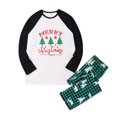 thumbnail image 2 of Ensemble de Pyjamas Tenue Parent-Enfant Costumes de Noël Patchwork à Carreaux Imprimés Tenue d'Intérieur Col Rond Manches Longues Pyjamas Ensembles Deux Pièces Pyjamas Assortis pour la Famille en Liquidation, 2 of 9