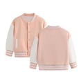 thumbnail image 4 of Girls Coats & Jackets Child Autumn Spring Long Sleeved Color Block Baseball Pink Fall Tops for Teen Girls ,13-14 Years, 4 of 4