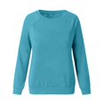 thumbnail image 4 of Chandails de Compression à Manches Longues pour Femmes Col Ras du Cou Unis Plus Chandail Surdimensionné Coupe Ample Pulls Tendance Hauts Légers pour Femmes Grande Taille Gris m, 4 of 5