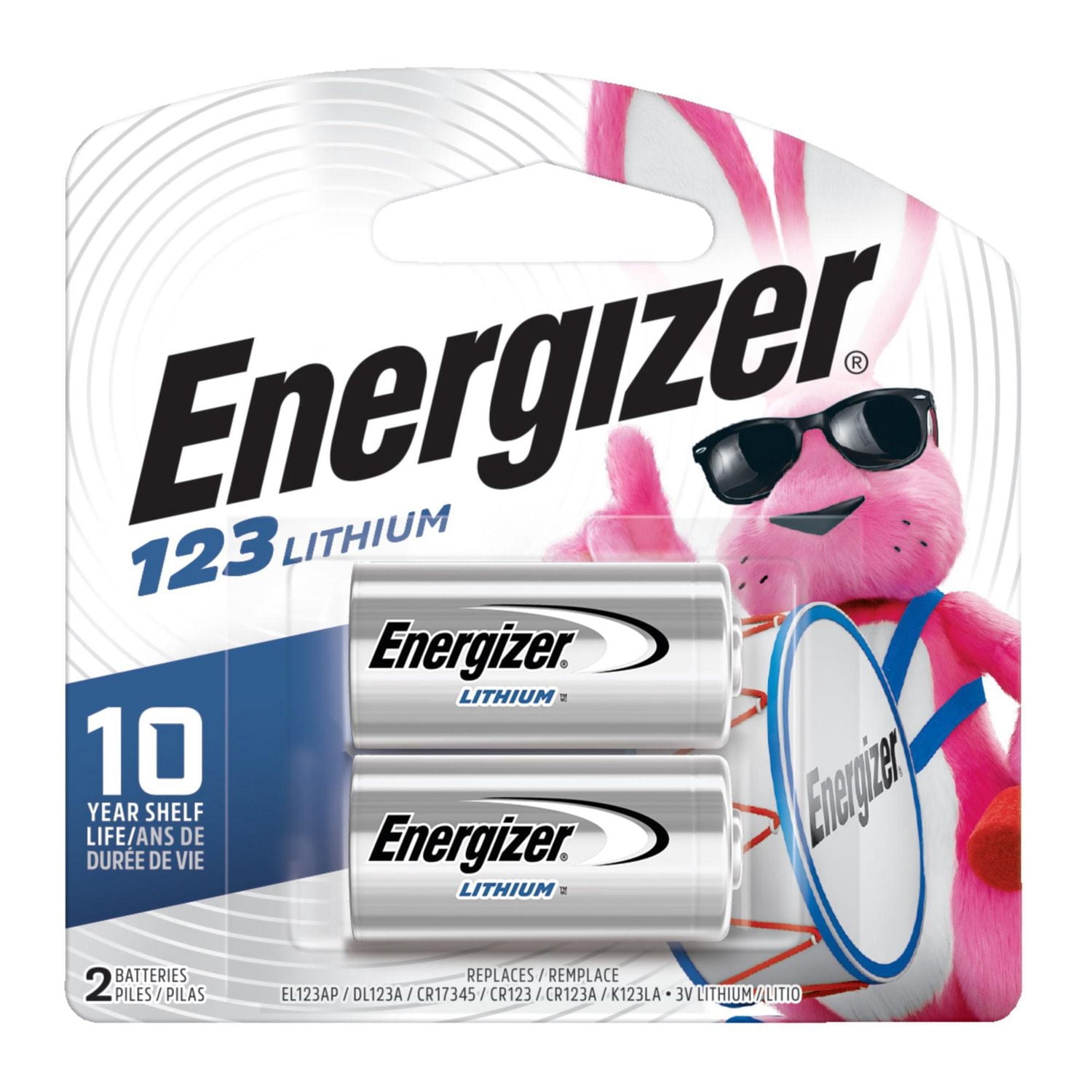 Piles Energizer 123, emballage de 2