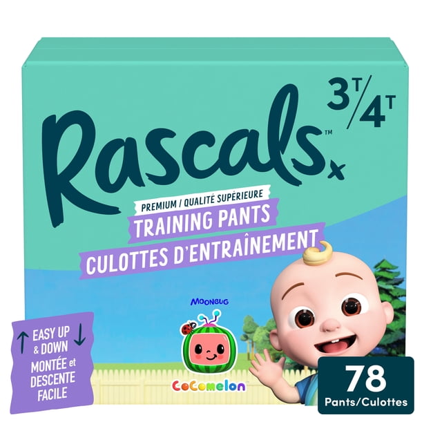 Rascals CoComelon Absorbent Potty Training Pants, Size 3T-4T, Carton, 78 Count