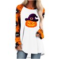 thumbnail image 2 of Costumes d'Halloween pour Femmes 2023 en Liquidation Surdimensionnés Femmes Décontracté Manches Longues Col Rond Hauts Blouse Ample Imprimé d'Halloween, 2 of 6