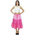 thumbnail image 2 of Bimba Flaired Cotton Boho Summer Skirt Elastic Waist Mid-Calf Ruffle Skirts, 2 of 7