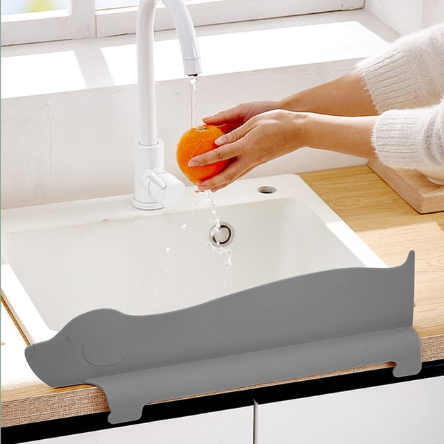 TIMIFIS Silicone Sink Guard, Water-Stop Guard for Kitchen, Strong Suction Sink Guard Behind Faucet, Kitchen Sink Backsplash Guard Kitchen Gadgets