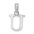 thumbnail image 1 of Diamond2Deal 14K White Gold Block Letter U Initial Pendant for Women, 1 of 6