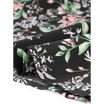 thumbnail image 5 of INSPIRE CHIC Women's Floral Button Up Ruffle Stand Collar Long Sleeve Shirt Blacks S, 5 of 5