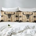 thumbnail image 4 of Erosebridal Tribal Aztec Sheet Set King, Cow Skeleton Bedding Sets King Size, Western Rustic Decor 4pcs, 4 of 6