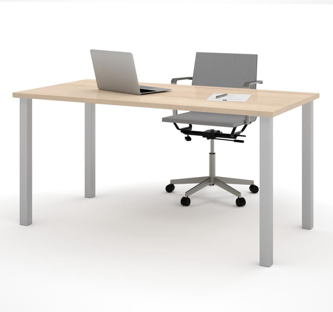 Table Bestar de 30 x 60 po avec pattes de métal carrées