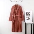 thumbnail image 2 of Womens Fashion Robe Bathrobe Lengthening Keep Warm Lapel Same Style For Men And Women Long Sleeve, 2 of 4