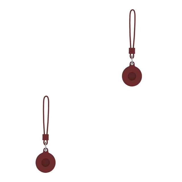 ZLight Étui de Protection pour AirTags, Manchon Protecteur en Cuir, Housse Anti-Rayures, Coque de Protection pour AirTags, Localisateur, Accessoire, Rouge Vin, Ensemble de 2