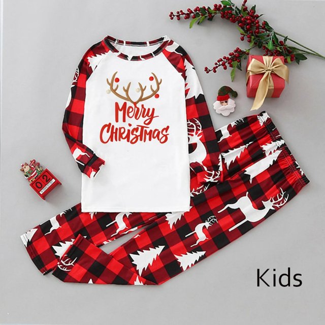 Pyjama Enfants Pyjama Lettre Filles Pyjama Coton Biologique Pyjama de Noël pour les Enfants