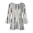thumbnail image 4 of CEHVOM Femmes Mode Imprimé Décontracté Col en V Manches 3/4 T-Shirt Blouse Hauts Liquidation, 4 of 5