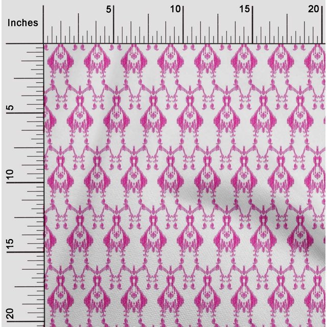 oneOone Silk Tabby Fabric Paisley Ikat Decor Fabric Printed BTY 42 Inch Wide