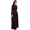 thumbnail image 2 of Bimba Robe Jilbab Unie à Manches Longues pour Femme, Col Mandarin, avec Poches, 2 of 6