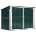 thumbnail image 1 of Outsunny Outdoor Steel Storage Shed Garbage Can Organizer Green, 1 of 10