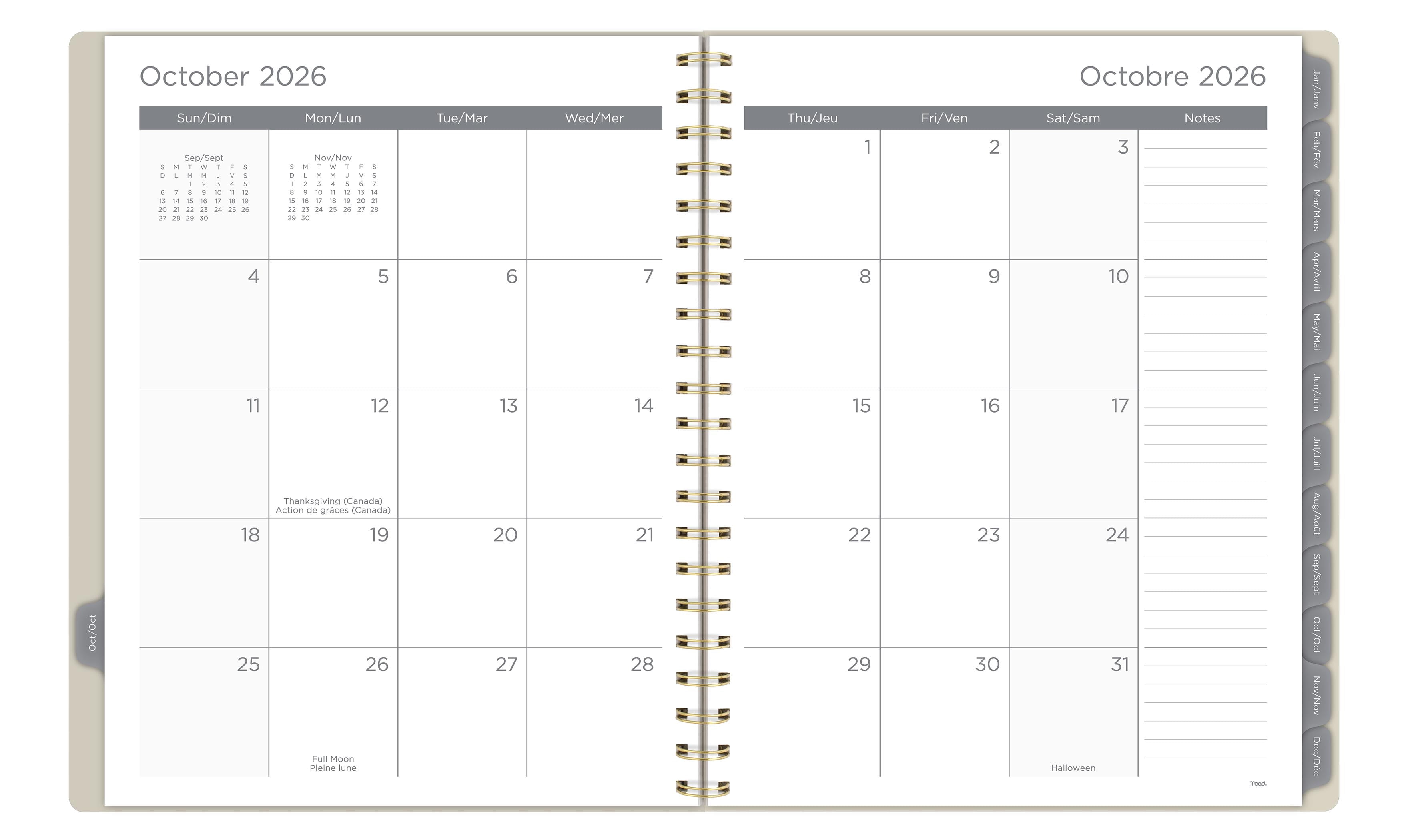 2027 Agenda hebdomadaire et mensuel Mead® Greyson, grand format